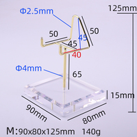 Présentoir d'angle moderne en métal/acrylique de luxe élégant avec base en cristal, personnalisable avec logo électroplaqué, facile à assembler
