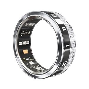 แหวนสมาร์ทวัสดุเหล็กเพชร V2 ปรับแต่งได้ พร้อมควบคุมผ่านแอป สำหรับผู้ชายและผู้หญิง ตรวจสอบสุขภาพ การนอนหลับ และกิจกรรมต่างๆ กันน้ำระดับ IP68 - Product Image 4