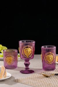 Verre à boire en verre pressé multicolore à motif de tête de <span class=keywords><strong>lion</strong></span> en relief, fabrication artisanale, placage par pulvérisation, verre à whisky pour l'eau, le lait, la bière, le jus - Product Image 4