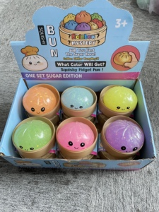 Juguete Sensorial Antiestrés de Peluche con Forma de Bollo Vaporizado Brillante y Lindo, con Purpurina Oscura, Tipo Dumpling, de la Caja Misteriosa Fidget, desde Almacén de EE. UU. - Product Image 4