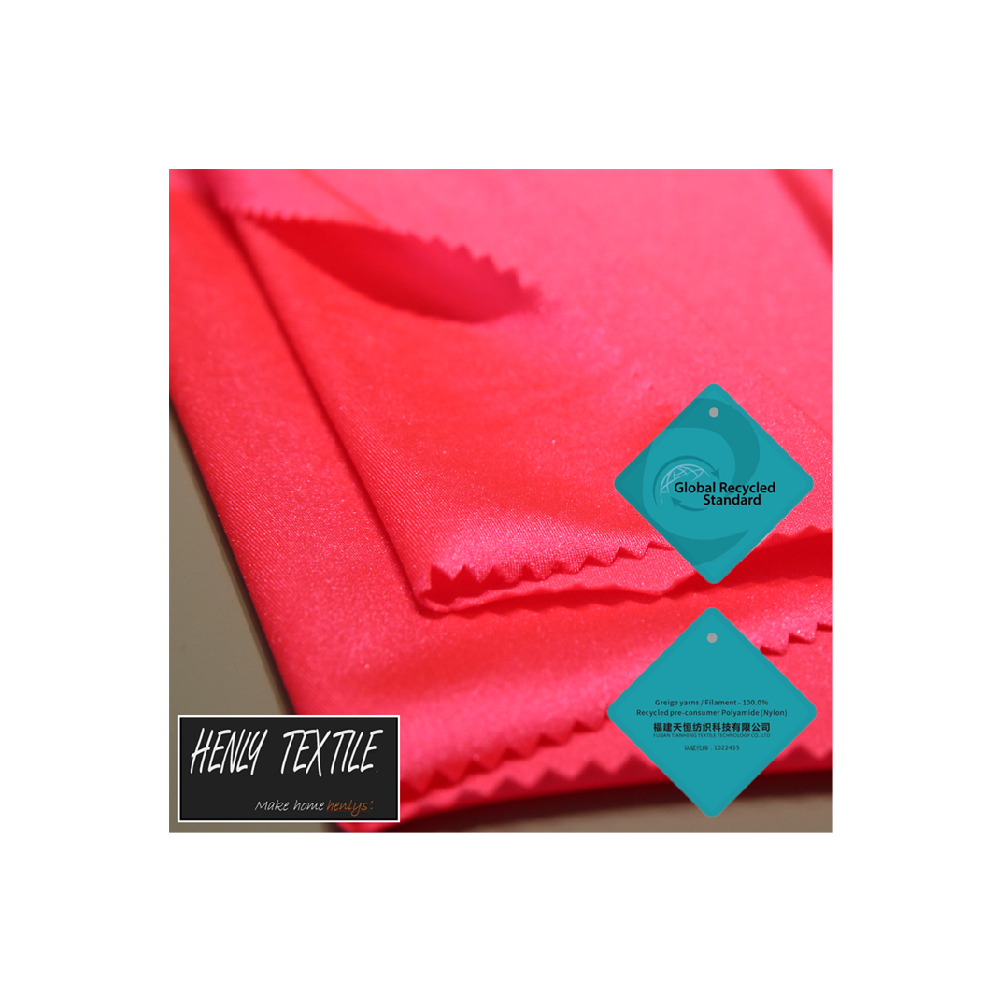 BIODEGRADABLE RECYCLE ECONYL HT220430 FABRIC 80%RECYCLE POLYAMIDE 20%ELASTANE 190GSM KNITTED TRICOT FABRIC for GYM