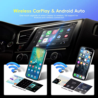 Podofo CarPlay AI Box, Nuevo Dongle 2 en 1 con Cable a Inalámbrico para Carplay y Android Auto, Adaptador Inalámbrico Portátil OEM para Carplay