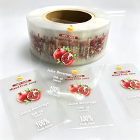 Etiqueta Adhesiva Personalizada para Envases de Bebidas, Etiquetas para Botellas de Jugo de 12 oz, Botella de Jugo de Plástico con Etiqueta Transparente de 32 oz
