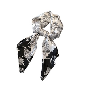 <strong>Camellia</strong> Printed 70*70cm <strong>Silk</strong> Scarf Luxury Designer Small Square Neck Scarf for Women for Summer