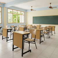 Ensemble de bureau et chaise d'école philippin, mobilier scolaire, ensemble de bureau et chaise en bois pour étudiants en classe