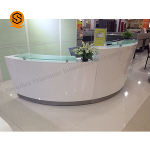 Nuovo disegno informazioni contatore man-made pietra semi cerchio reception contatore per il salone - Product Image 5