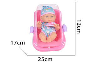 Poupée bébé enfant de 9 pouces avec <span class=keywords><strong>corps</strong></span> entier et yeux fixes, jouets avec panier pour sucette, jouets d'imitation pour enfants - Product Image 3