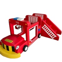 Camion de lutte contre l'incendie de haute qualité doux Playhouse équipement d'escalade intérieur enfant en bas âge toboggan doux école éducatif