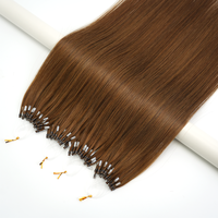 Lanxun Remy Micro Ring Loop Echthaar-Extensions mit Mikroperlen, Einfach Anzubringen und zu Entfernen, Seidig Weiche Micro Ring Haarverlängerungen