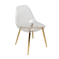 Chaise de salle à manger moderne en PET transparente, style cristal, pour café, vente en gros fournisseur