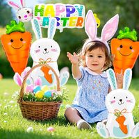 Ensemble de 4 ballons en forme de lapin pour la décoration de fête de Pâques
