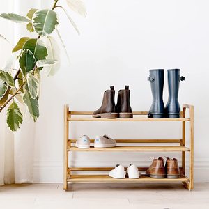 Étagère à chaussures en bois à 3 couches de qualité supérieure organisateur de stockage convertible pour maison hôtel gain de place pour entrée salon placard - Product Image 2