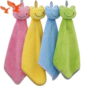 Wholesale custom animal style microfiber Kitchen cleaning hanging flannel hand towels