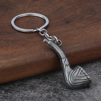 Porte-clés créatif rétro en alliage de zinc, style pipe à tabac 3D, mignon, tendance, écologique, léger, personnalisable OEM