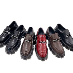 Üst sınıf yüksek son kalite kadınlar lüks tasarımcı kayma-on Trendy platformu loafer'lar bayanlar asansör yüksekliği artan tıknaz ayakkabı - Product Image 2