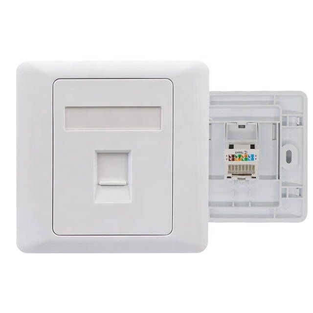 86 Type Cat.5e Cat.6 RJ45 Web Port Socket Wall Outlet Compact Single Gang 86*86mm Face Plate Wall Plate
