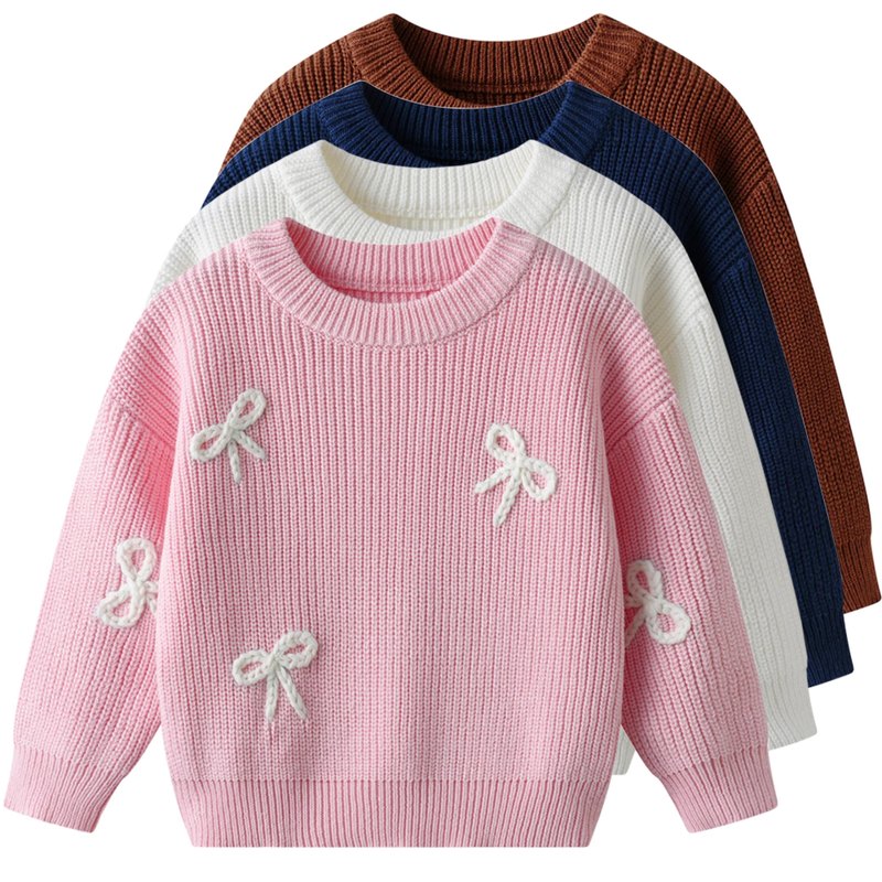 Autumn Winter Girls Pullover Sweater Embroidery