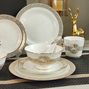 Service de table en porcelaine, assiettes et bols, vente en gros, luxe, en porcelaine fine blanche, 10 pièces, ensembles de vaisselle, cadeaux, service de table 72 pièces en céramique - Product Image 3
