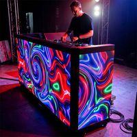 Pantalla LED Portátil Plegable para DJ con Ruedas, Cabina de DJ Móvil para Festivales al Aire Libre, Bodas, Alquiler