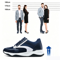 Baskets de mode pour hommes en cuir et maille, doublure en peau de porc, baskets rehaussantes de 8 cm, baskets de sport à talon invisible