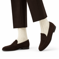 Chaussettes de luxe pour hommes, en mélange de laine, respirantes, antibactériennes, à usage quotidien, motif jacquard texturé, chaussettes habillées