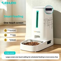 Distributeur automatique de nourriture pour animaux de compagnie avec WiFi et Bluetooth pour téléphone portable, distributeur de nourriture intelligent programmable pour chats, chiens et animaux de compagnie (plastique)