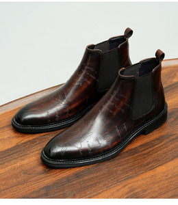 Botas de Tobillo Personalizadas Originales de Cuero Genuino para Hombre, Estilo Oxford, Listas para el Invierno, Adecuadas para Caminar de Forma Casual - Product Image 6