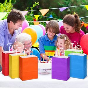 Gift Bags with Handles Flat Bottom Kraft Paper Bags for Christmas Halloween Kids Birthday <b>Wedding</b> Party Kraft Paper Bags - Product Image 5