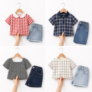Ensemble d'été surplus : Haut et Jean pour Garçons et Filles, Tenue en Denim Deux Pièces, Styles Mixtes, Vêtements en Gros, Tailles Assorties - Product Image 6