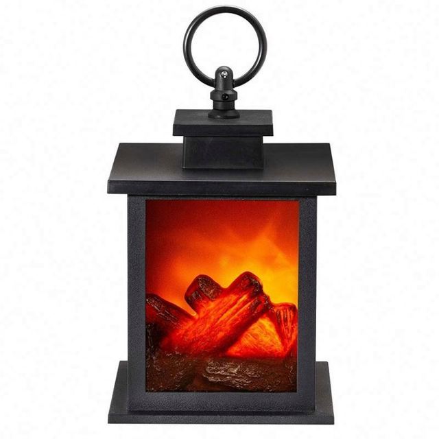 Small LED Fireplace Lamp with Flame Effect Home Decor for Indoor Use for Christmas Holiday & Log Fire Place Lighting