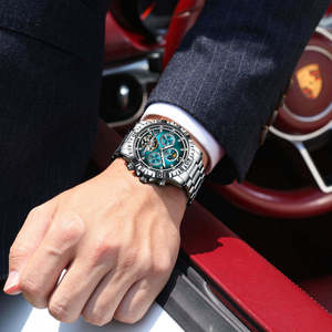 Reloj de Lujo para Hombre POEDAGAR 1423, Mecánico, Impermeable, con Tourbillon, Automático, de Acero Inoxidable + Caja - Product Image 5