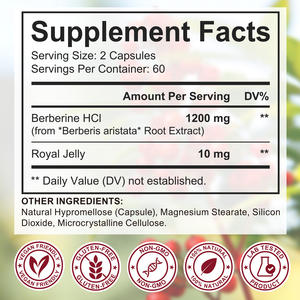 SOLOTREE 1200mg Mendorong Kesehatan Metabolik, Kesehatan Jantung dan Pembuluh Darah, Kesehatan Pencernaan dan Usus, Suplemen Kapsul Berberin <span class=keywords><strong>Hcl</strong></span> - Product Image 3