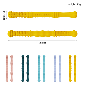 Bpa-free mềm Silicone Hollow mọc răng Gậy nhai rơm Đồ chơi máy rửa chén an toàn và dễ dàng để giữ cho trẻ sơ sinh trẻ mới biết đi 3-18 tháng - Product Image 4