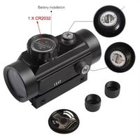 YINGJI 1x40 Lunette de visée à point rouge en aluminium avec double illumination rouge/verte et laser rouge