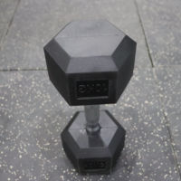 Haltères hexagonaux recouverts de caoutchouc disponibles, haltères hexagonaux de 2,5 à 50 kg / 5 à 100 lb pour les entraînements à domicile, la musculation et la force.