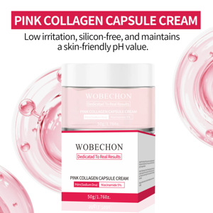 WOBECHON Crema Viso al Collagene Rosa in Capsule, Base Idratante, Cosmetico Organico per la Cura della Pelle, Schiarente, Sbiancante, Anti-Età - Product Image 4