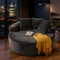 Canapé compact confortable en boîte, fauteuil lounge douillet en velours côtelé, sans assemblage, gain de place