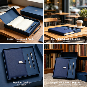 Ensemble de luxe personnalisé en cuir PU, cuir souple au toucher de la peau, ensemble de bloc-notes A5 pratique pour le bureau, journal avec stylo pour les entreprises - Product Image 3