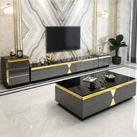 Ensemble table basse moderne de luxe Offre Spéciale meubles de maison simples pour le salon verre et métal pour la maison ou le hall
