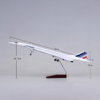 Modèle d'avion en résine à l'échelle 1/125, 50 cm, Concorde d'Air France, avion supersonique avec trains d'atterrissage
