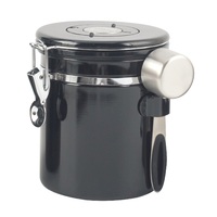 Boîte à café avec piste de date, récipient de stockage de nourriture de cuisine en acier inoxydable hermétique avec couvercles