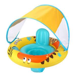 Baby Swimming Ring <b>Inflatable</b> With Backrest And Seat For Child Pool Water Park Use Cartoon Dinosaur Design - Product Image 2