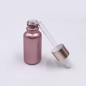 Flacon compte-gouttes rond en verre pour huile essentielle 30 ml, rose, anti-fuite, de voyage, premium, sérigraphié - Product Image 3