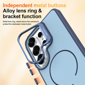 Quality metal camera holder matte frosted magnetic phone case for samsung Galaxy S26 ultra S25 A35 A57 A14 <b>cover</b> for iPhone 17 - Product Image 3