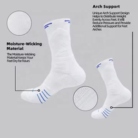 Chaussettes de basketball de compression en gros, chaussettes de sport de performance à hauteur mi-mollet