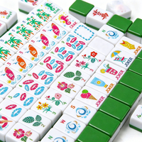Tuiles de Mahjong américaines personnalisées en acrylique à double couche sur le thème des vacances d'été vertes sur le thème du surf