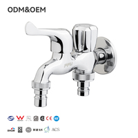 Robinet bibcock moderne en laiton, double usage, personnalisé en usine, avec poignée ABS chromée, anti-corrosion, céramique sécurisée, haute pression, pour machine à laver