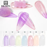 Vernis à gel en verre glacé Design personnalisé Uv LED translucide Verre ambré Cristal de gelée de glace Vernis à ongles sans Hema/Tpo/Hpma