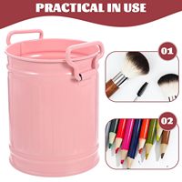 Tempat sampah kantor atas meja galvanis pot bunga logam untuk sikat makeup tempat lilin tempat penyimpanan cangkir pensil mini meja dapur