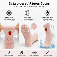 Chaussettes de yoga antidérapantes en PVC personnalisées, chaussettes de sport en coton multicolores pour femmes avec soutien de la voûte plantaire, vente en gros